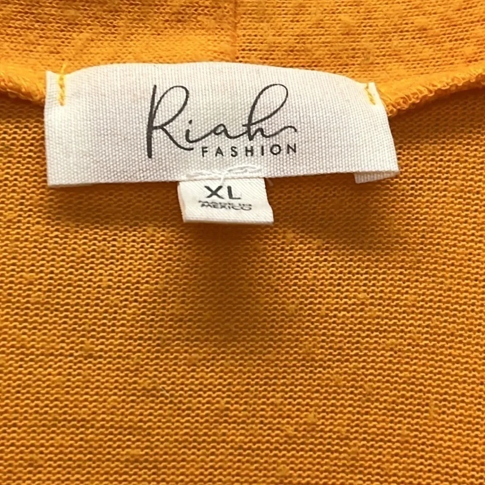 Rush fashion open front yellow fuzzy cardigan XL